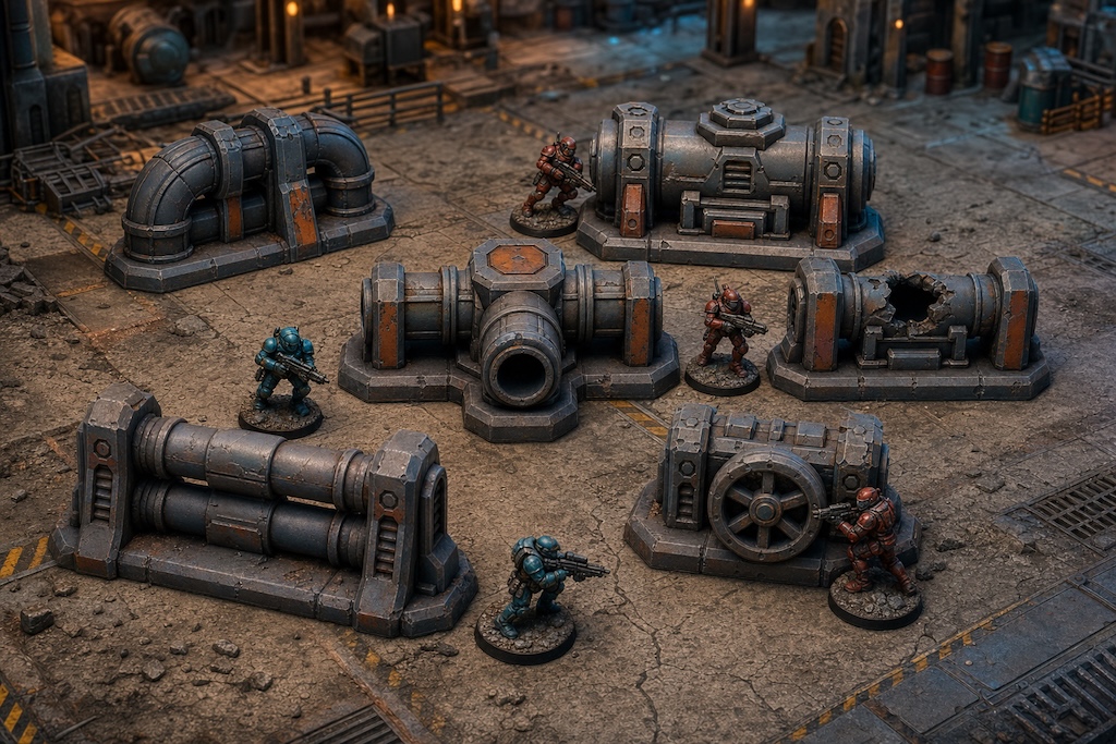 Industrial Pipeworks Scatter Pack – 6 Piece Sci-Fi Terrain Set product image